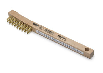 2 X 9 ROW BRASS WIRE BRUSH FOR ALUMINUM