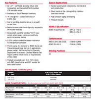 Lincoln ER309/309L-N Product Info