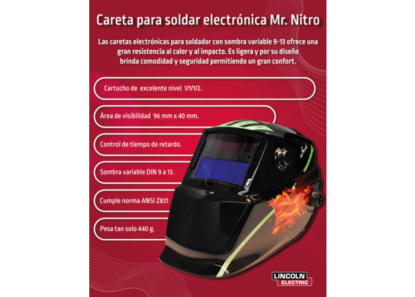 Careta Automática para Soldar #RF501587 LINCOLN ELECTRIC