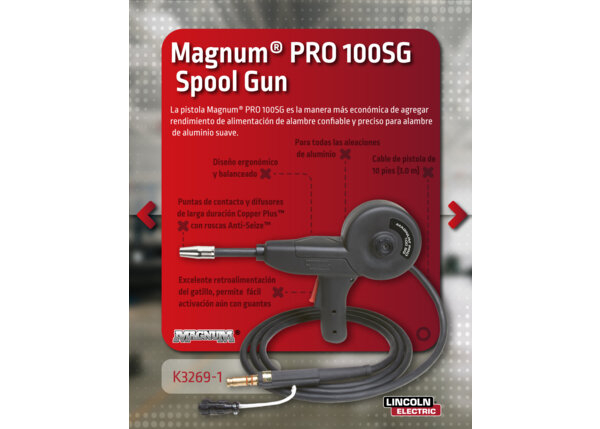 Lincoln 7-Pin 15ft Magnum PRO AL FC225 Air Push-Pull Gun