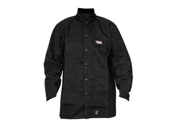 Traditional split leather-sleeved jacket