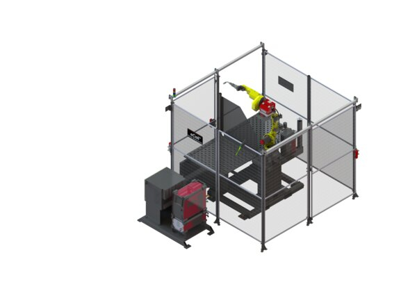 AD2530-2 eCell FT FANUC Water-Cooled Robotic Welding System Left Overhead Render