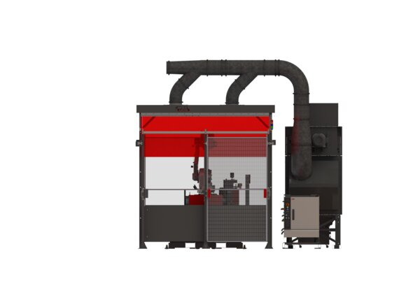 AD2532-4 eCell HS ABB Water-Cooled Robotic Welding System with Fume Hood Front Side Render