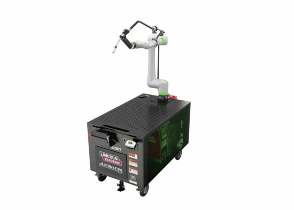 AD2489-16 Cooper CRX-10iA/L Air-Cooled Wire-Break Welding Cobot Cart Left ISO Render