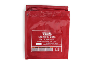 Flame Retardant Vinyl Welding Screen/Curtain - 6 x 6 ft. - Red