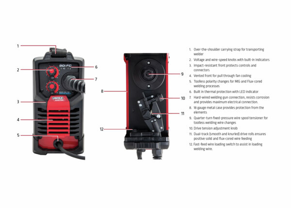 WELD-PAK 90i MIG and Flux-Cored Wire Feeder Welder with Gas Regulator