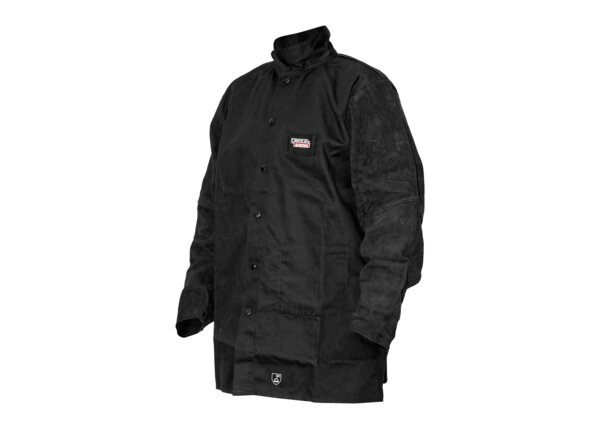 Traditional split leather-sleeved jacket