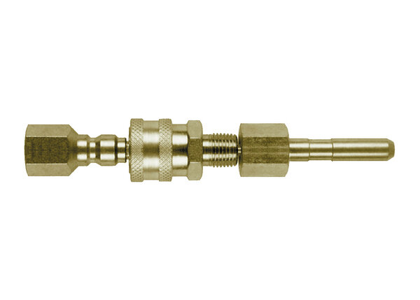 Self Threading Conduit Connector, Bronze Quick Disconnect, and Inlet guide
