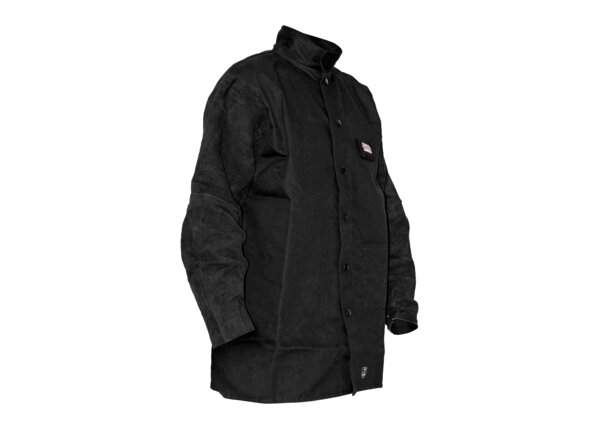 Traditional split leather-sleeved jacket