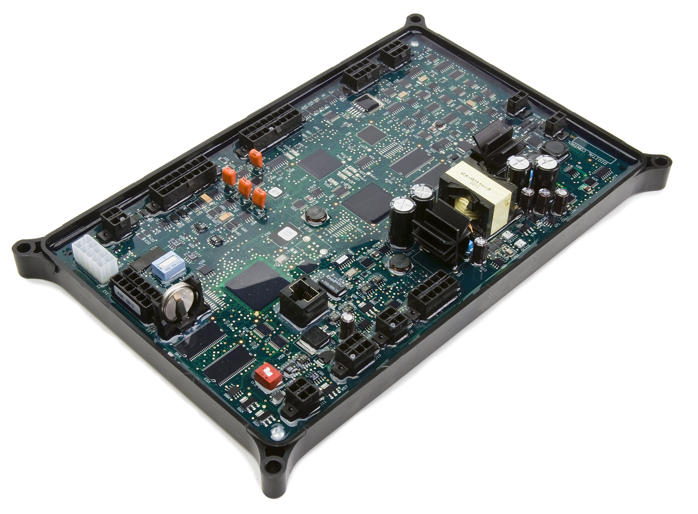 Potted and trayed circuit board