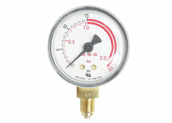 50mm 30 PSI / 2 BAR Dual Scale Repair Gauge