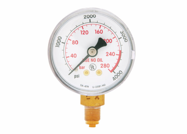 50mm 4000 PSI / 280 BAR Dual Scale Repair Gauge