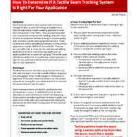 How to Determine if a Tactile Seam Tracking System is Right for your Application