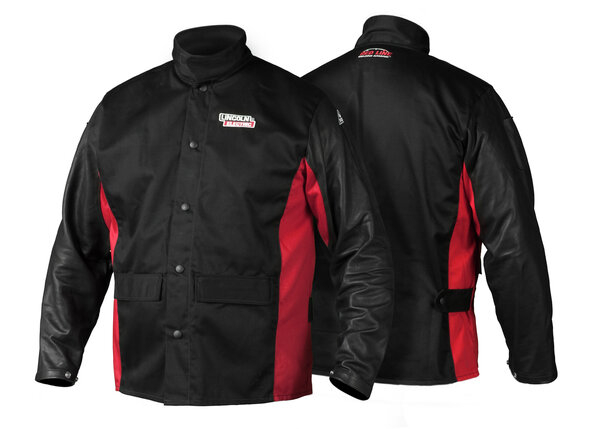 Lincoln K2987 Shadow Grain Leather Sleeved Welders Welding Jacket XL 