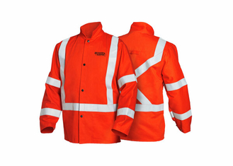 High Visibility FR Welding Jacket with Reflective Tape - Orange