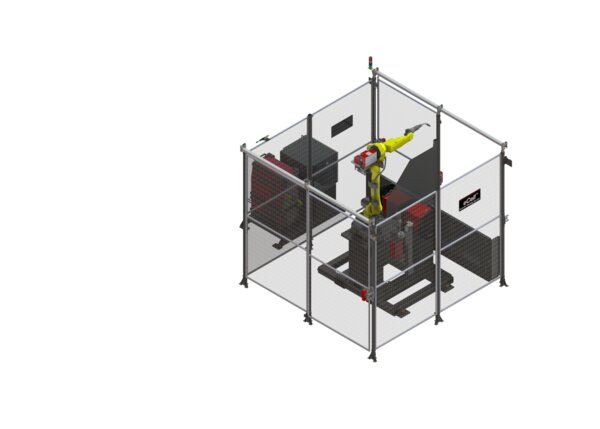 AD2530-4 eCell HS FANUC Water-Cooled Robotic Welding System Right Overhead Render