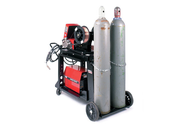 Invertec V350-Pro and DH-10 Dual on an Inverter Cart with a Dual Cylinder Mounting kit
