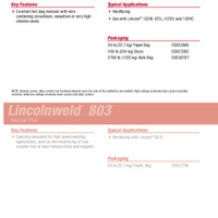 Lincolnweld 802 Product Info