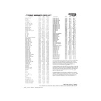 SD295 Extended Warranty Price Sheet