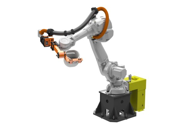 Rimrock 7th Axis Robotic Ladle with ABB IRB 4600-60_2.05 Robot - Left ISO Render