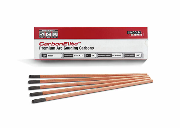 CarbonElite Hollow Gouging Electrodes - 5/16 in. x 12 in.