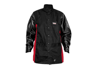 Shadow Grain Leather Sleeved Welding Jacket