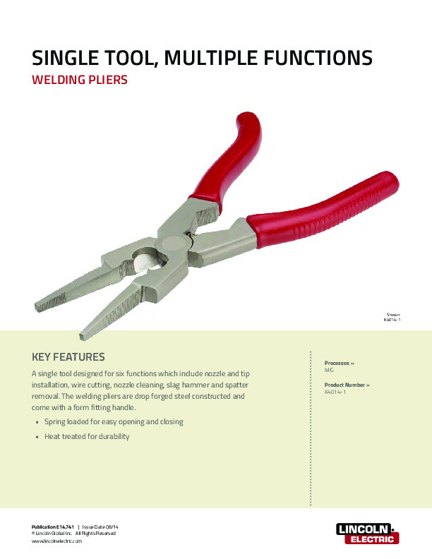 Welding Pliers Product Info