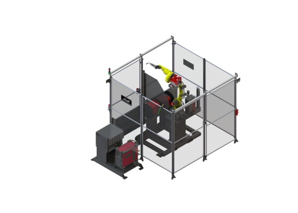 AD2530-3 eCell HS FANUC Air-Cooled Robotic Welding System Left Overhead Render