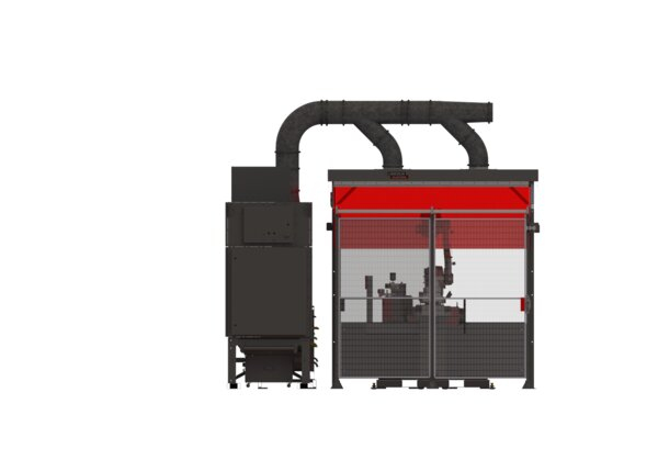 AD2532-4 eCell HS ABB Water-Cooled Robotic Welding System with Fume Hood Back Side Render