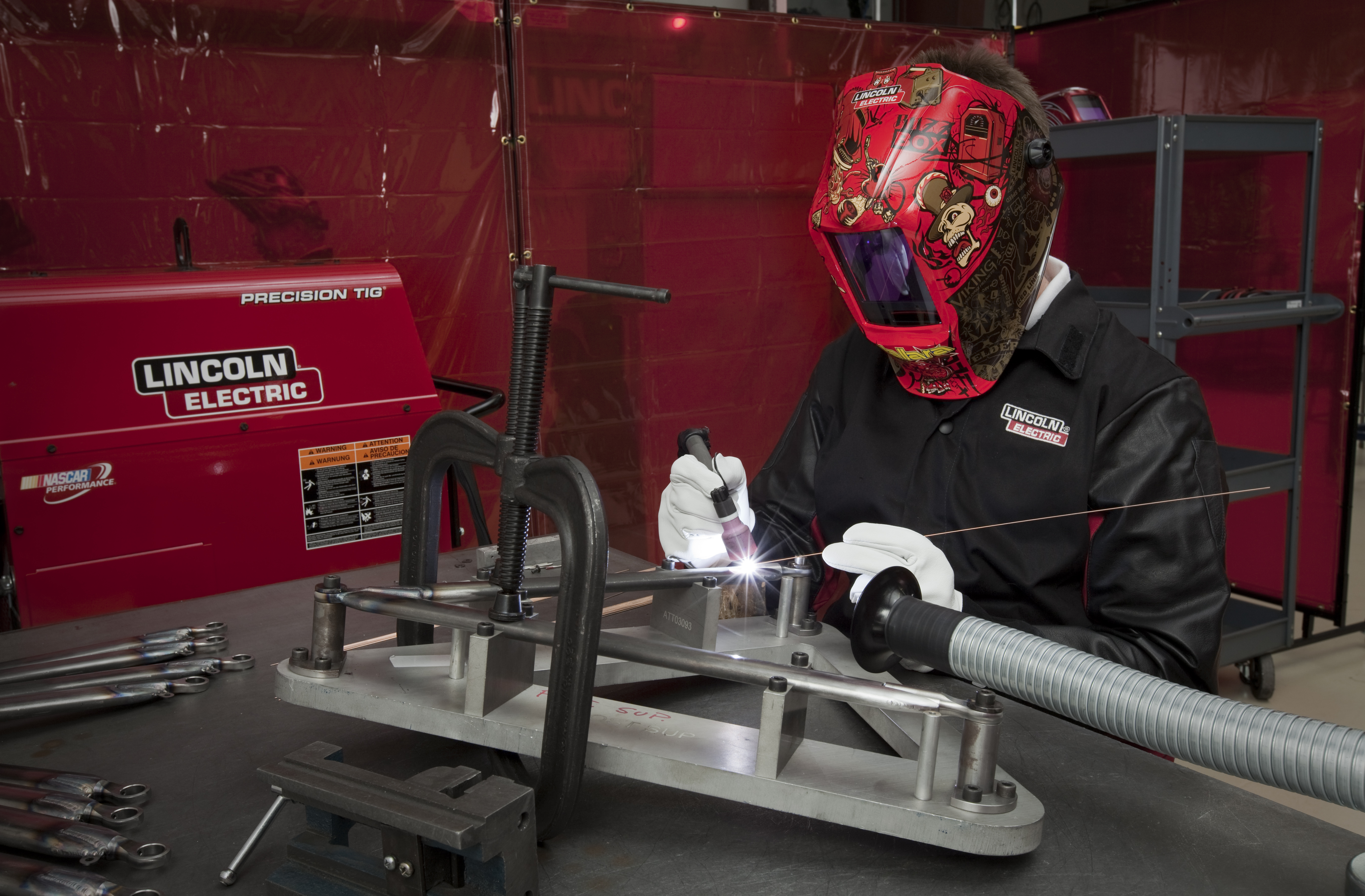 TIG Welding race car parts at Dallara Motorsports in Indianapolis