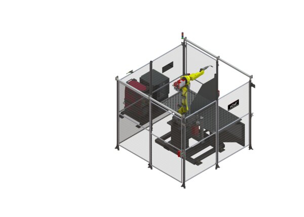 AD2530-2 eCell FT FANUC Water-Cooled Robotic Welding System Right Overhead Render