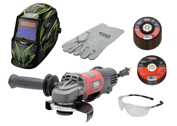 11 Amp Angle Grinder Helmet Kit with Accessories